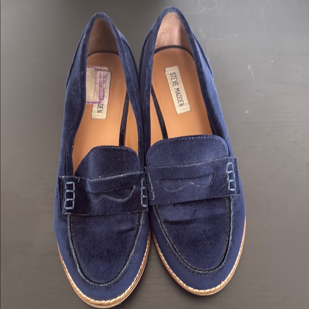 Steve Madden Blue Suede Loafers